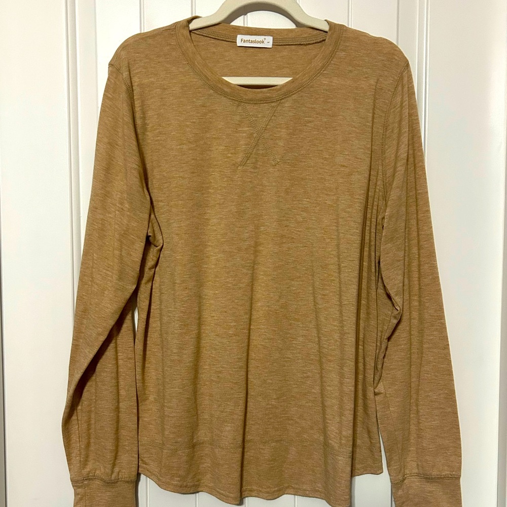 EXCELLENT Condition, Women’s Casual Tunic Top, Tan, size L $13